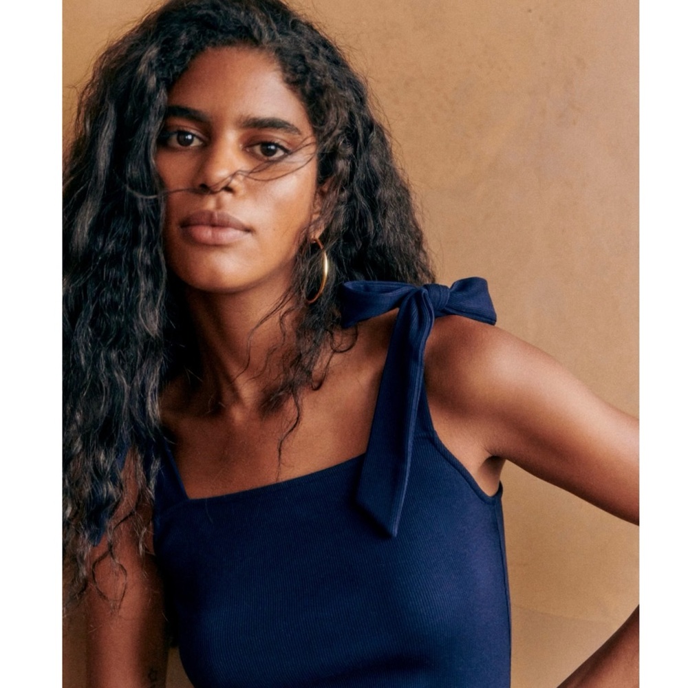 BNWT Sezane Evie Dress, navy, size US L - Picture 4 of 13